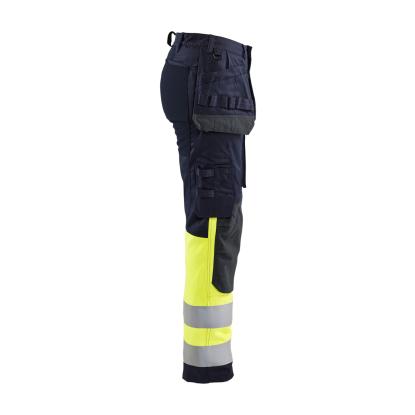 Blåkläder 7185 dame multinorm buks med stretch inherent, marineblå/hi-vis gul