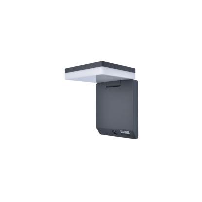 LUTEC MOZE udendørs LED væglampe med solceller og sensor, H15 cm, IP44, sort