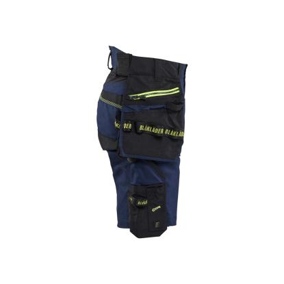Blåkläder 7175 striker dame håndværker shorts stretch, mørk marineblå/hi-vis gul