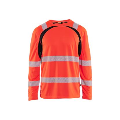 Blåkläder 3599 high vis t-shirt lang ærme, hi-vis rød/sort