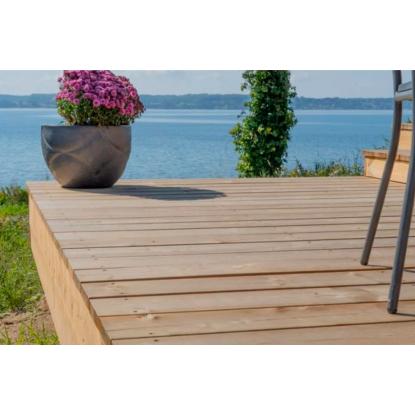 Frøslev Select terrassebræt med afrundede kanter, 32 x 125 x 4800 mm, brunimprægneret fyr