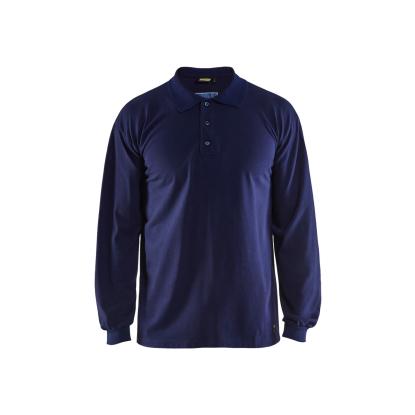 Blåkläder 3374 flammehæmmende polo lang ærme inherent, marineblå