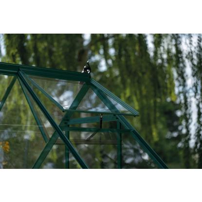 Halls Icon 6 drivhus 3,7 m², grøn, 3 mm glas