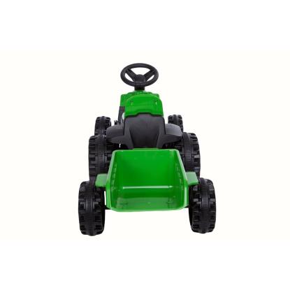 Azeno taktor med trailer, 6V, grøn
