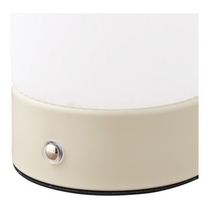 Ashford LED bordlampe, genopladelig, H18 cm, beige/hvid