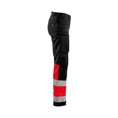 Blåkläder 7161 dame high vis buks med stretch, sort/hi-vis rød