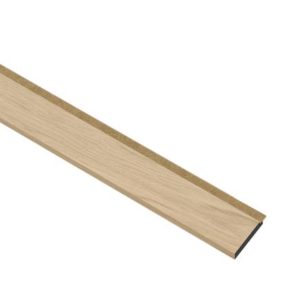 I-Wood afslutningsliste til 4-lamel akustikpanel, hvid olieret, brun filt og sort kerne, egefiner, 17 x 67 mm