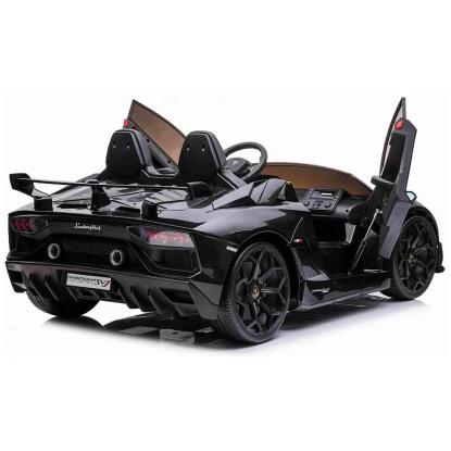 Lamborghini Aventador SVJ elbil med driftfunktion til børn, 2 x 24V, sort