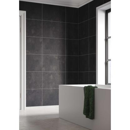 Fibo Cement vådrumspanel med 60 x 40 cm fliselook, 10 x 600 x 2400 mm, lentini dark stone