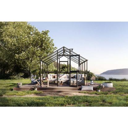 KGT Ortasia IV drivhus, antracitgrå, 12,74 m²