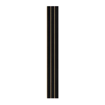 I-Wood Medio+ 3-lamel akustikpanel, sortmalet, brun filt og sort kerne, egefiner, 17 x 300 mm