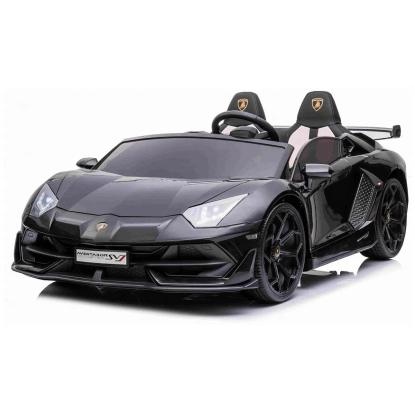 Lamborghini Aventador SVJ elbil med driftfunktion til børn, 2 x 24V, sort