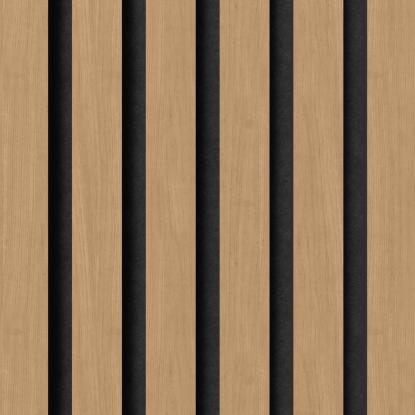 FOG & VENØ Fjordwall akustikpanel, eg, sort MDF, sort filt, 600 x 2400 x 19 mm