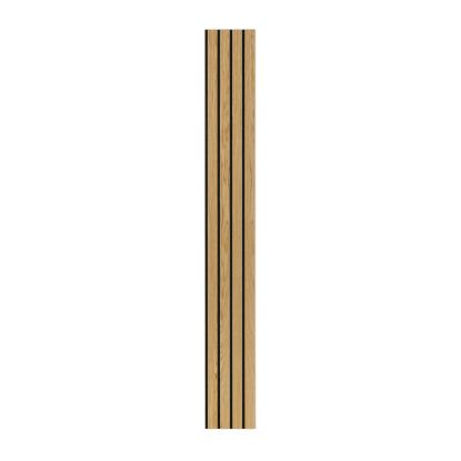 I-Wood Basic 4-lamel akustikpanel, klar olieret, sort filt og lys kerne, egefiner, 16 x 300 mm 