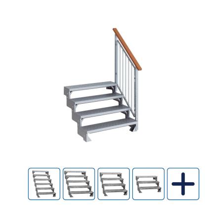 DOLLE Gardentop terrassetrappe med hultrin, inkl. 1 side gelænder