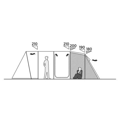 easy camp Sola 6 tunneltelt til 6 personer, blå