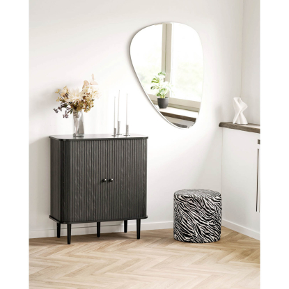 Kimberley puf, jacquard, sort/hvid, Ø40 cm