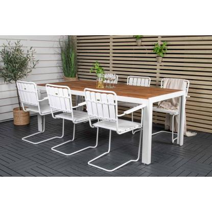 Venture Design Bois havebord, natur/hvid, 76 x 100 x 200 cm