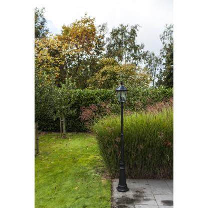 LUTEC LONDON LED lygtepæl med solceller og sensor, 227 cm, E12, IP44, mat rust