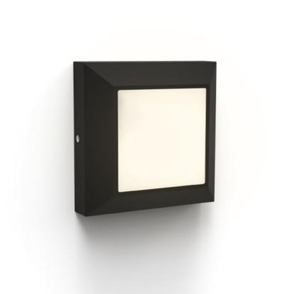 LUTEC HELENA firkantet udendørs LED væglampe, 10,1 x 10,1 cm, IP54, 3000K, sort