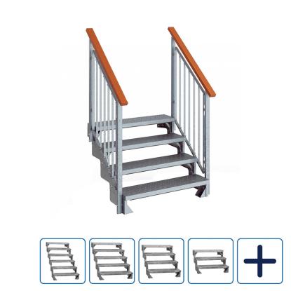 DOLLE Gardentop terrassetrappe med hultrin, inkl. 2 sider gelænder