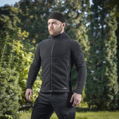 M-TAC Sprint Polartec fleecetrøje med hætte, sort
