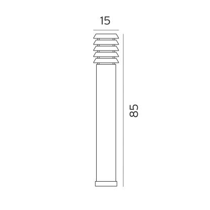 Norlys Alta LED pullert, stor, sort, E27, IP65
