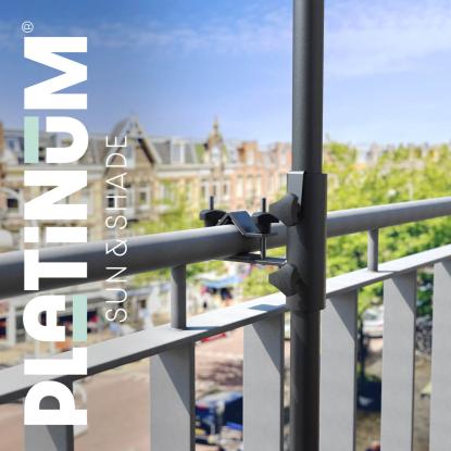 Platinum Sun & Shade balkonklemme til rundt vandret gelænder, Ø38 mm, antracitgrå