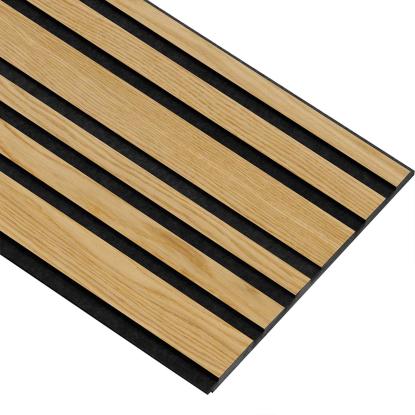 I-Wood Medio+ Mixed akustikpanel, klar olieret, sort filt og sort kerne, egefiner, 17 x 300 mm