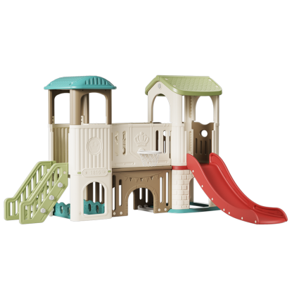 Kids Zone adventure park legetårn med rutsjebane, 270 x 146 x 128 cm