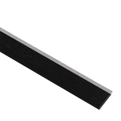 I-Wood afslutningsliste til 4-lamel akustikpanel, sortmalet, grå filt og sort kerne, egefiner, 17 x 67 mm
