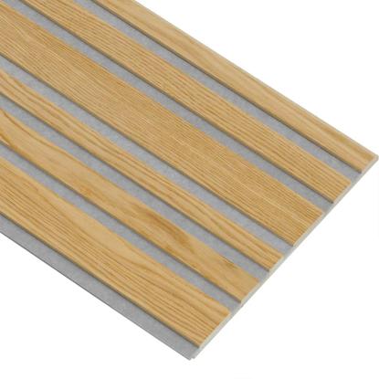 I-Wood Medio+ Mixed akustikpanel, klar olieret, grå filt og lys kerne, egefiner, 16 x 300 mm