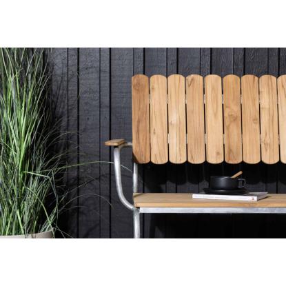 Venture Design Holmsund bænk, teaktræ, natur/sølv, 83 x 63 cm