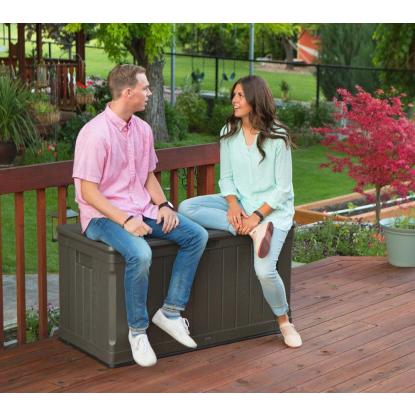 Lifetime hyndeboks, plast, brun, 68 x 128 x 65 cm - 440 liter
