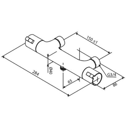 Damixa Zero brusearmatur uden rosetter, 1/2" afgang, krom