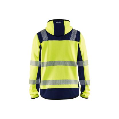 Blåkläder 4923 high vis strikket softshell jakke, hi-vis gul/marineblå