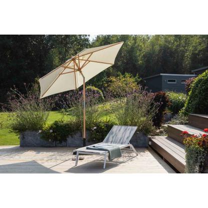 Venture Design Corypho parasol med tilt, hvid/natur, Ø250 cm