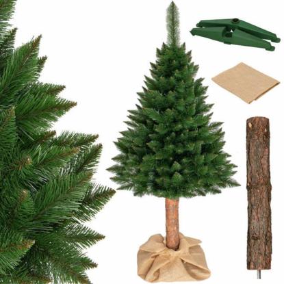 Kunstigt juletræ med træstamme, gran, 180 cm