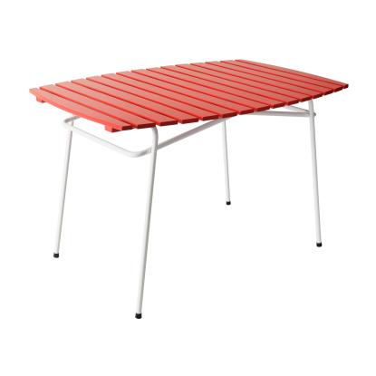 Varax Retro cafébord, sammenklappelig, buet, hvid/rød - 74 x 120 cm