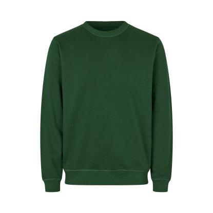 ID 0682 sweatshirt, økologisk, flaskegrøn
