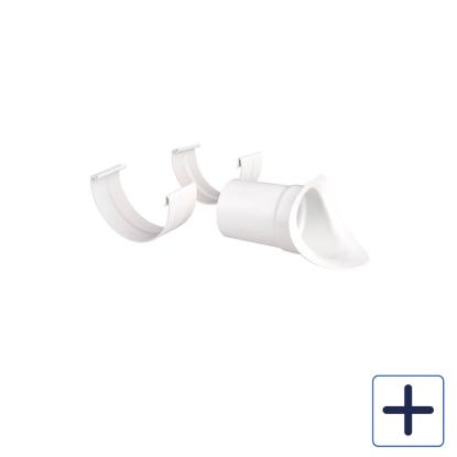 Plastmo justerbart tudstykke, PVC, hvid