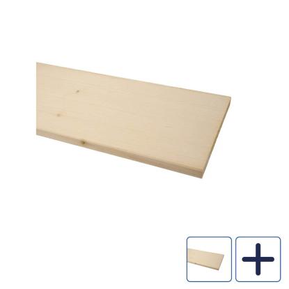 Wallmann hylde, ubehandlet, gran, 18 mm