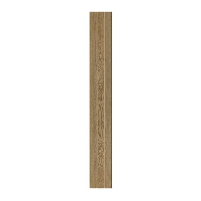 I-Wood Medio+ 3-lamel akustikpanel, mørkebrun olieret, brun filt og sort kerne, egefiner, 17 x 300 mm