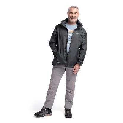 Trespass QIKPAC X packaway regnjakke med pose, unisex, grå