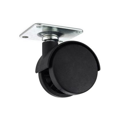 Habo 1440 møbelhjul med plade, sort, Ø40 mm - 4 stk.
