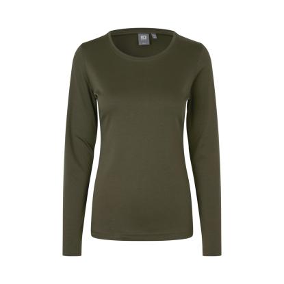 ID 0509 Interlock T-shirt med lange ærmer, dame, oliven