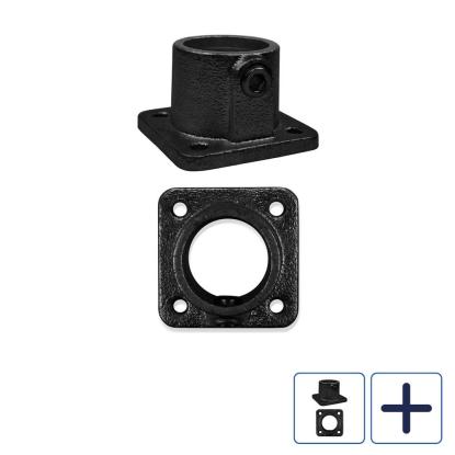 Clarrods Clamps CL131F bund og vægflange, firkantet, sort
