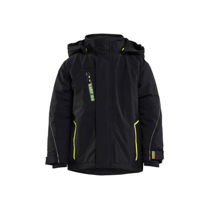 Blåkläder 5210 letforet vinterjakke 4-vejs stretch til børn, sort/hi-vis gul