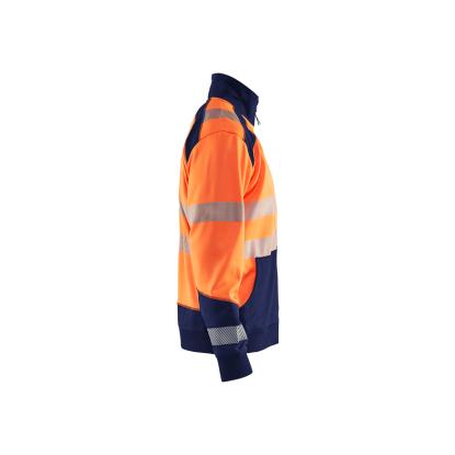 Blåkläder 3558 high vis sweatshirt full zip, hi-vis orange/marineblå