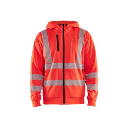 Blåkläder 3565 high vis hættetrøje full zip, hi-vis rød